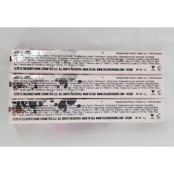 COLOURED RAINE "Mary" Matte Lip Paint Liquid Lipstick 4g Lot of 3 New - Picture 5 of 6